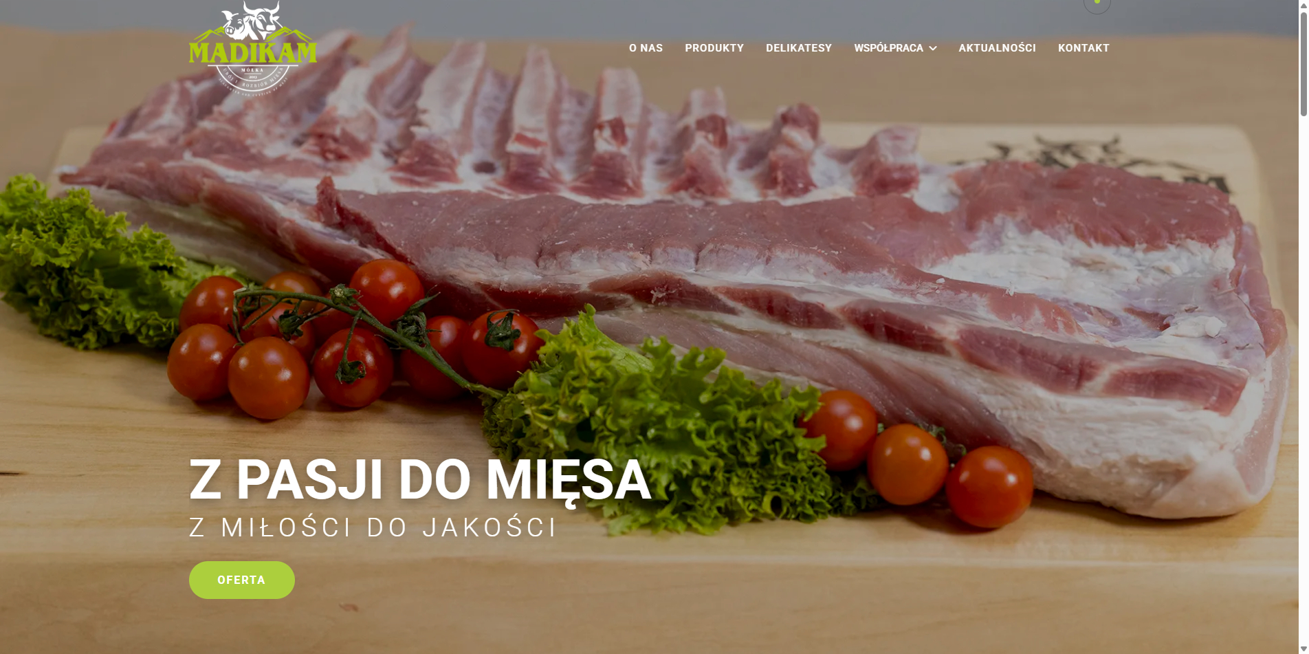 Food production company website project